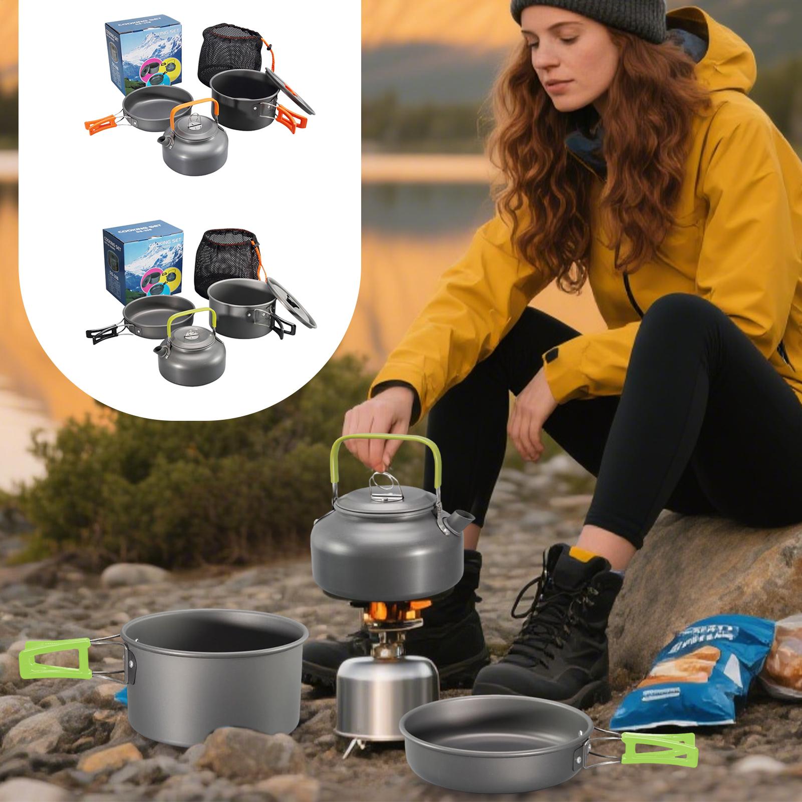 Camping Cooking Pots And Pans Set - Camping Cookware Camping Cook Pot Set