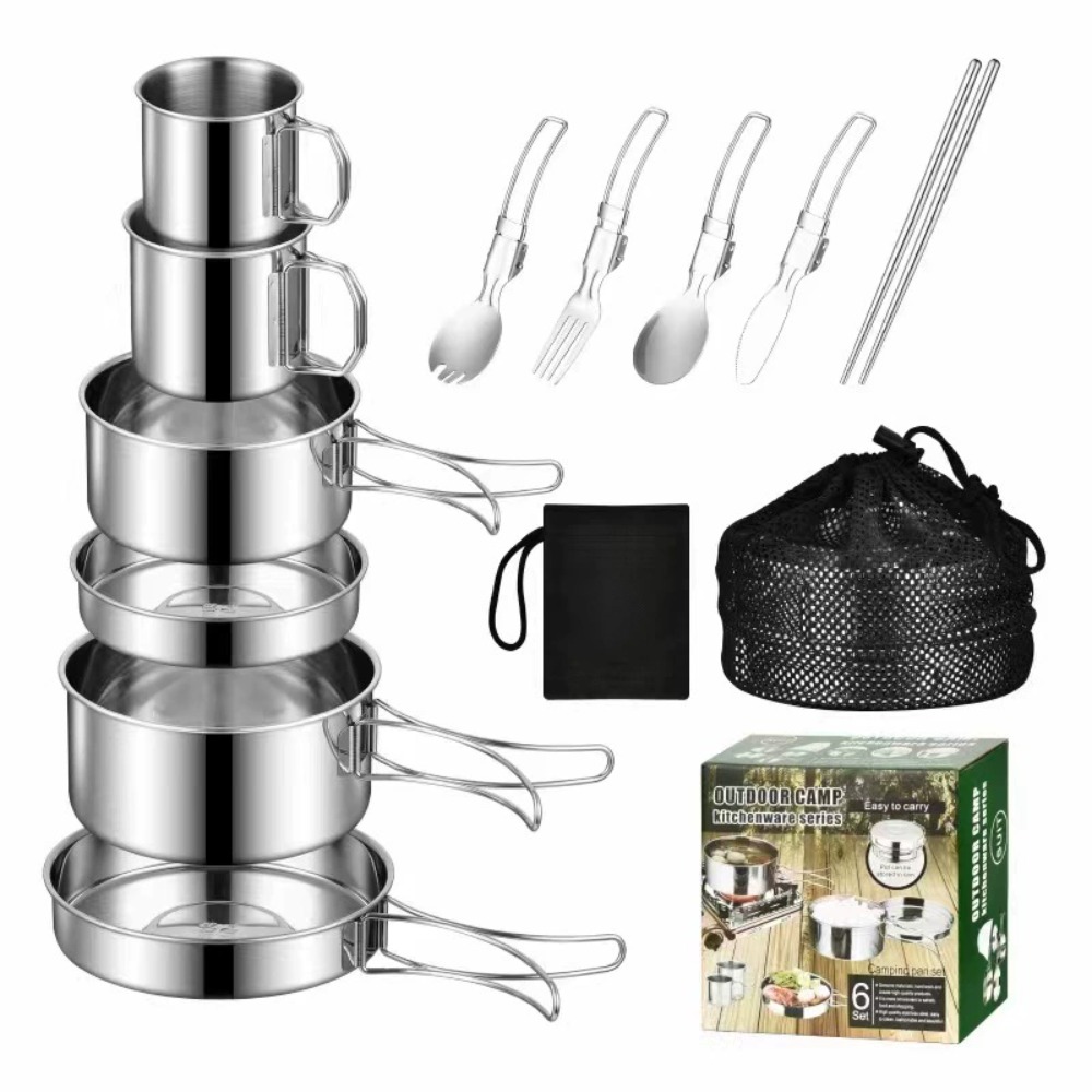 12PCS Adventure Camp Cook Set  - Camping Cooking Pots And Pans Set 评论和价格