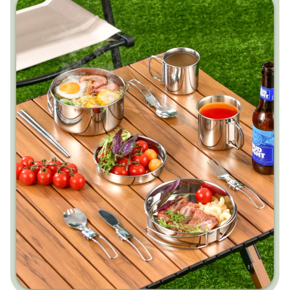 12PCS Adventure Camp Cook Set  - Camping Cooking Pots And Pans Set 评论和价格