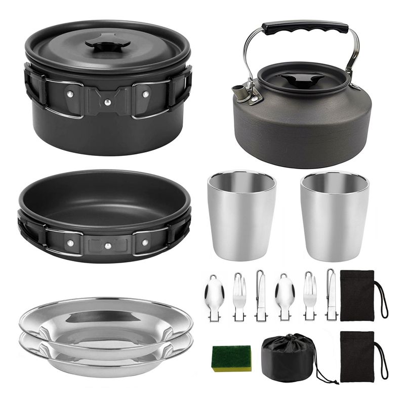 【BUYERS】Camping Cookware Porta - Camping Cooking Pots And Pans Set 评论和价格