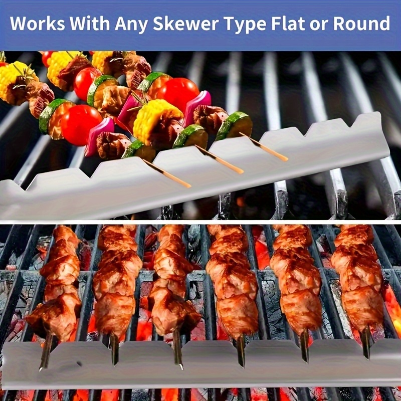 New Kebab Rack Kebab Stands Sk - Camping Cooking Utensil Holder 评论和价格