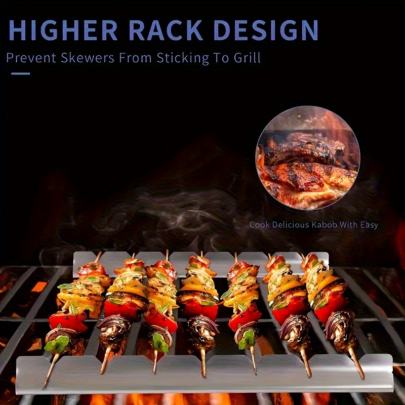 New Kebab Rack Kebab Stands Sk - Camping Cooking Utensil Holder 评论和价格