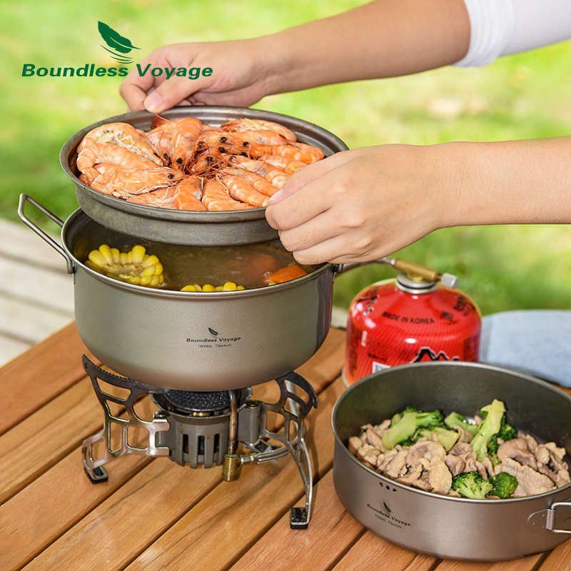 Boundless Voyage Titanium Stea - Camping Cooking Pots And Pans Set 评论和价格