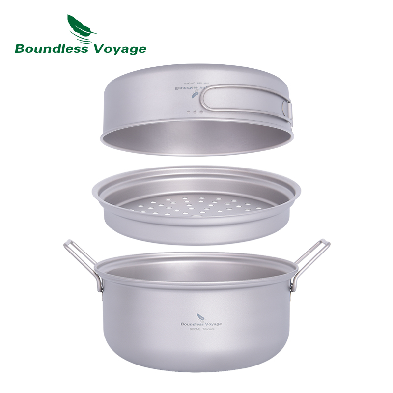 Boundless Voyage Titanium Stea - Camping Cooking Pots And Pans Set 评论和价格