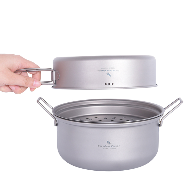 Boundless Voyage Titanium Stea - Camping Cooking Pots And Pans Set 评论和价格
