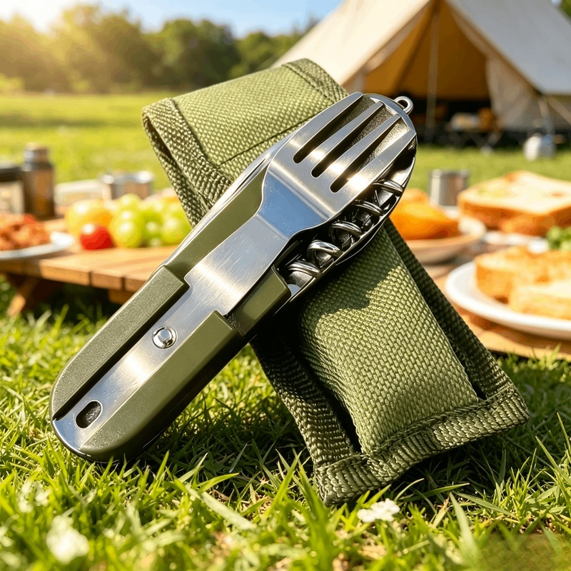 Stainless Steel 7 in 1 Camping - Camping Cooking And Cutlery Set 评论和价格