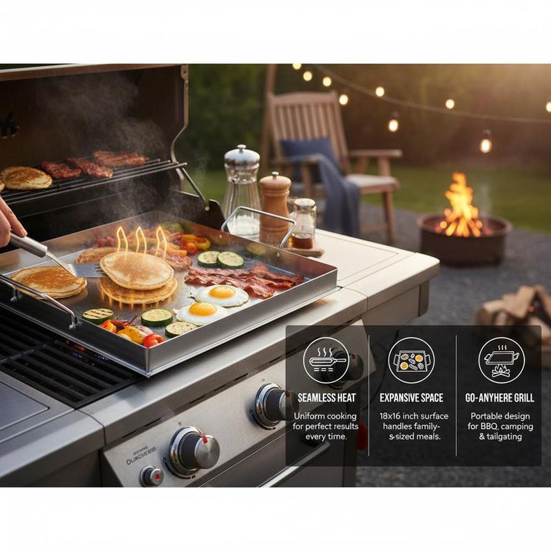 Universal Flat Top Griddle 18x - Camping Cooking With Gas 评论和价格