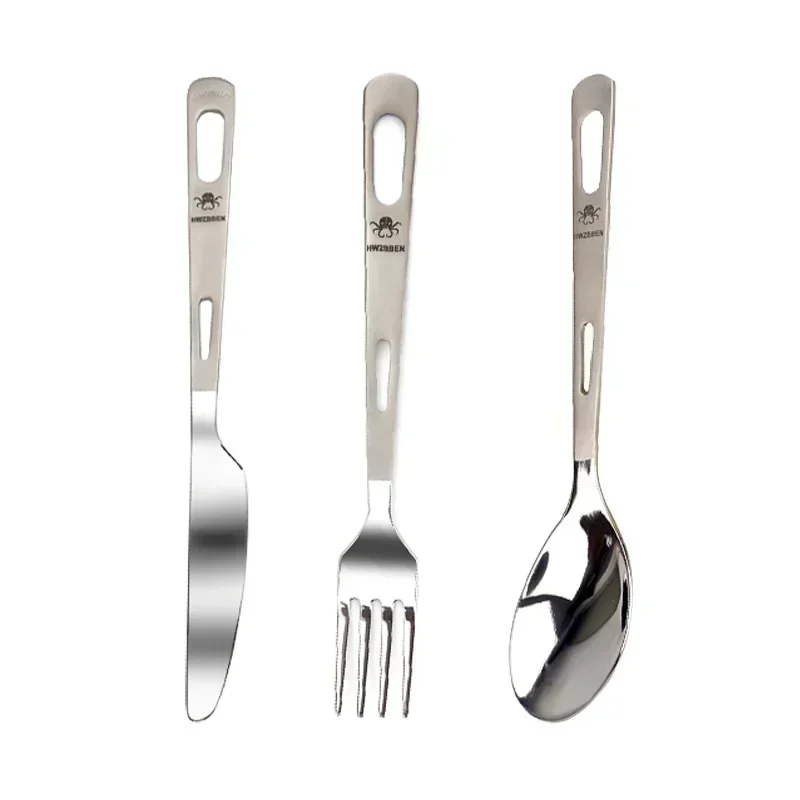 HWZBBEN Titanium Fork Spoon Kn - Camping Cooking And Cutlery Set 评论和价格
