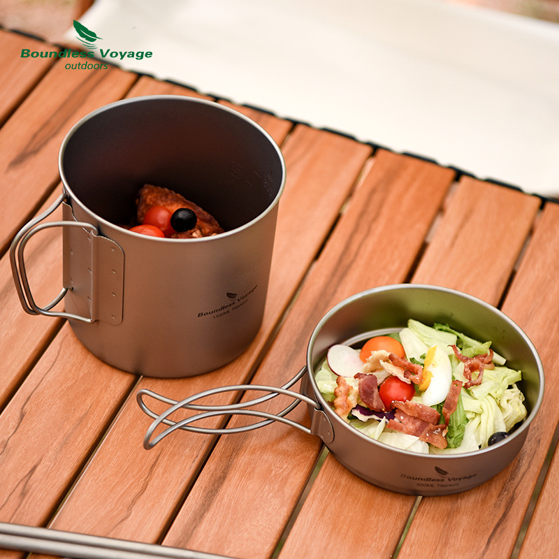 Pure Titanium Folding Handle P - Camping Cooking Pots And Pans Set 评论和价格