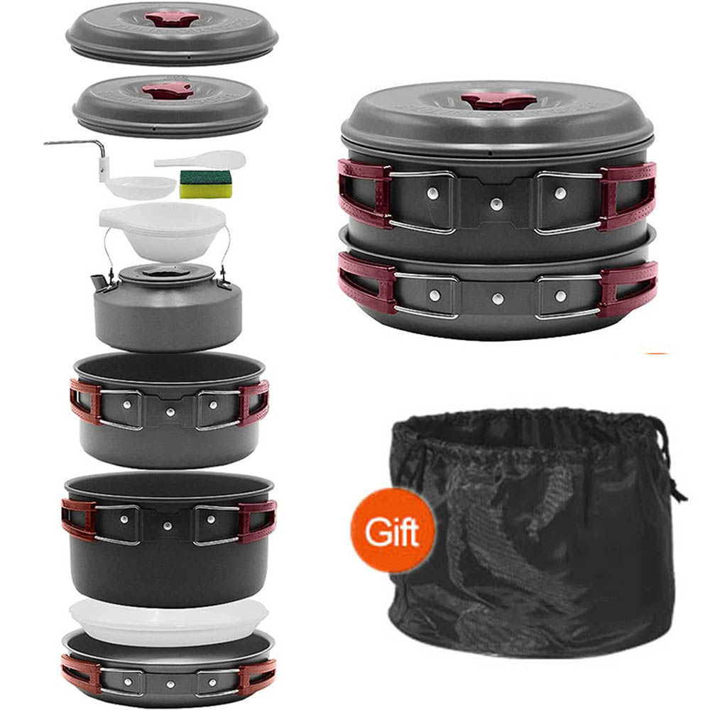 Outdoor cooking 3-4 person pic - Camping Cooking Pots And Pans Set 评论和价格