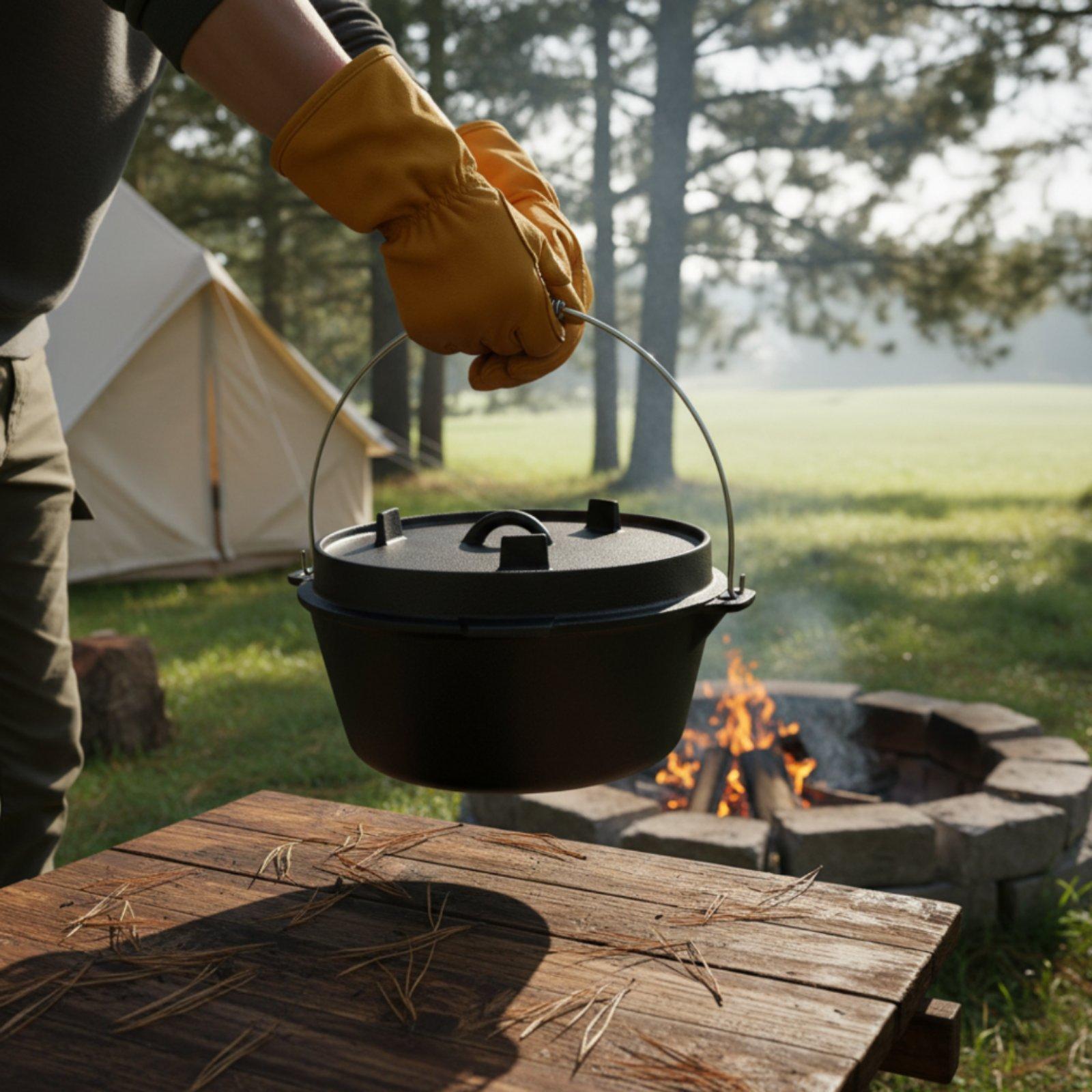 Outdoor Cast Iron Dutch Oven C - Camping Cooking Dutch Oven 评论和价格