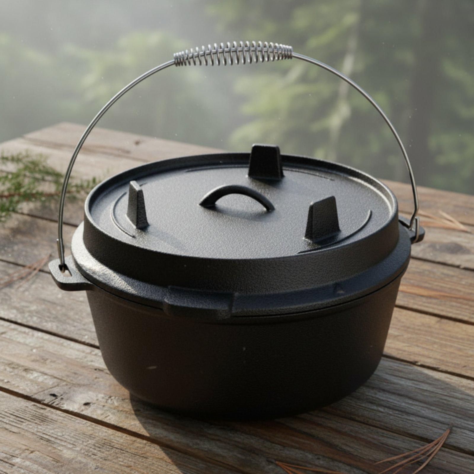 Outdoor Cast Iron Dutch Oven C - Camping Cooking Dutch Oven 评论和价格