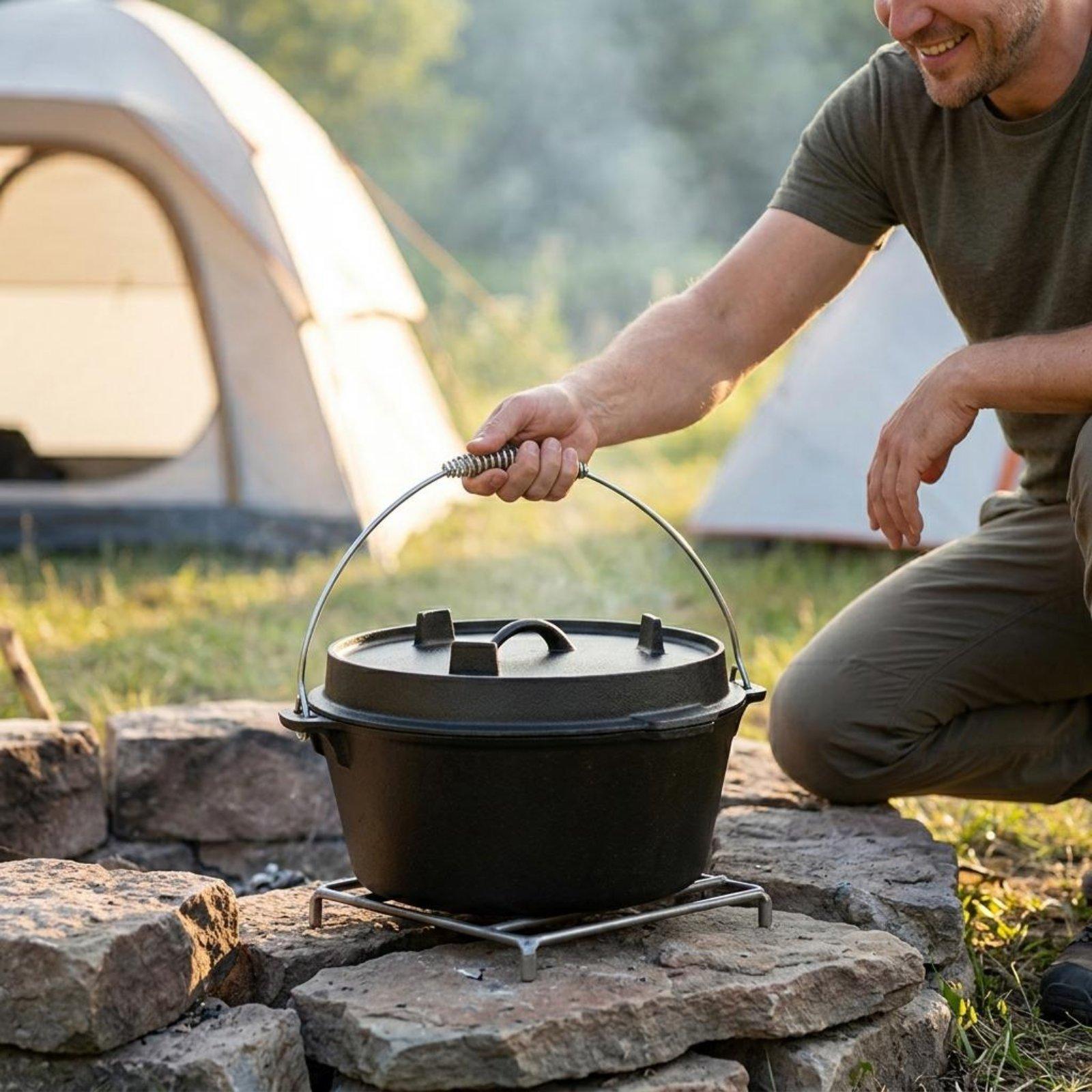 Outdoor Cast Iron Dutch Oven C - Camping Cooking Dutch Oven 评论和价格