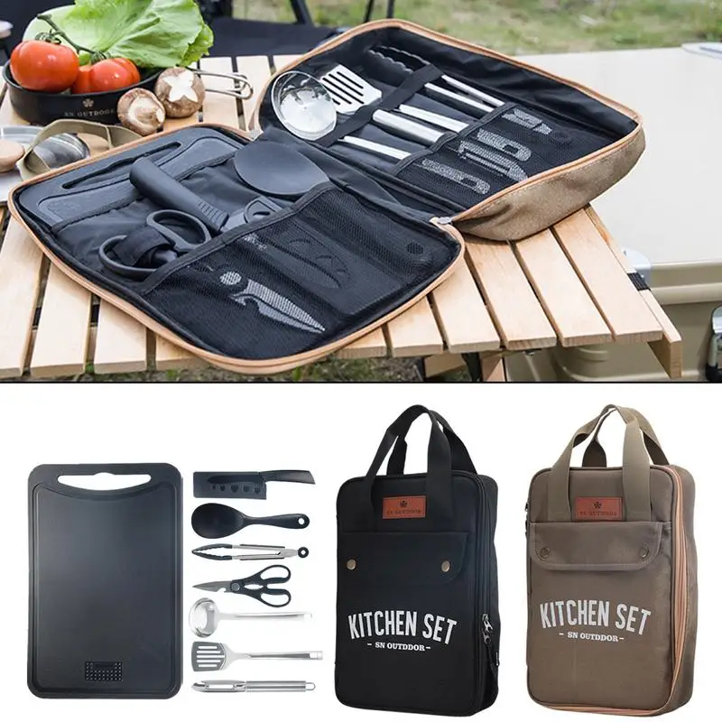 8pcs Camping Kitchen Cookware  - Camping Cooking And Cutlery Set 评论和价格