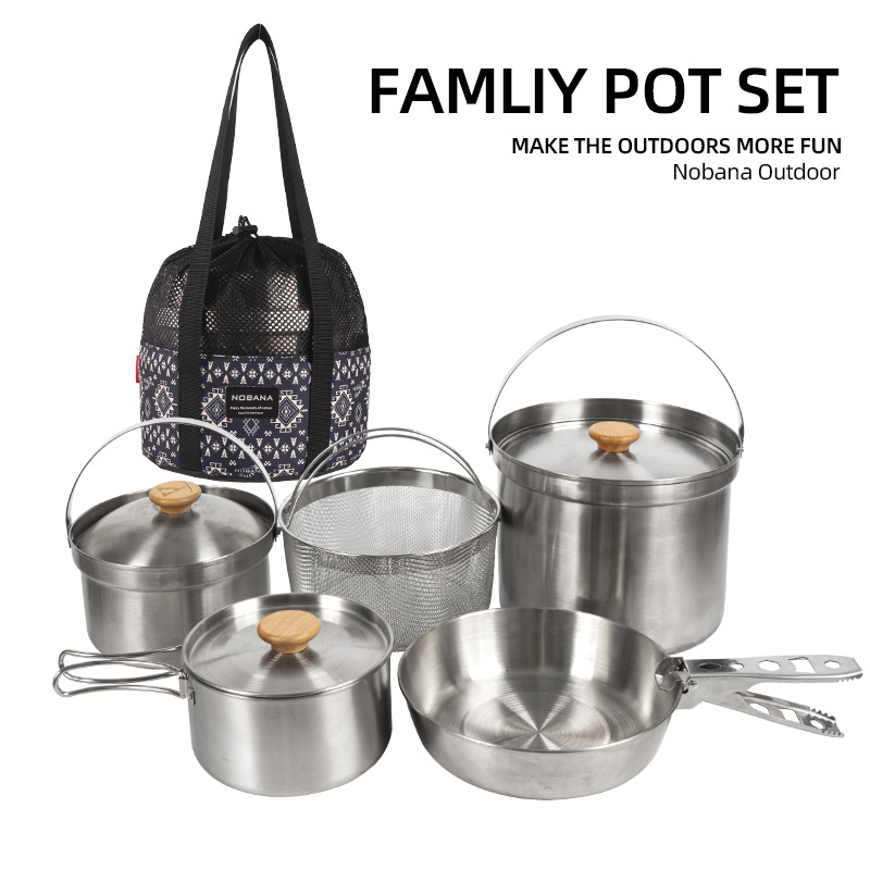NOBANA Newest Outdoor Stainles - Camping Cooking And Cutlery Set 评论和价格