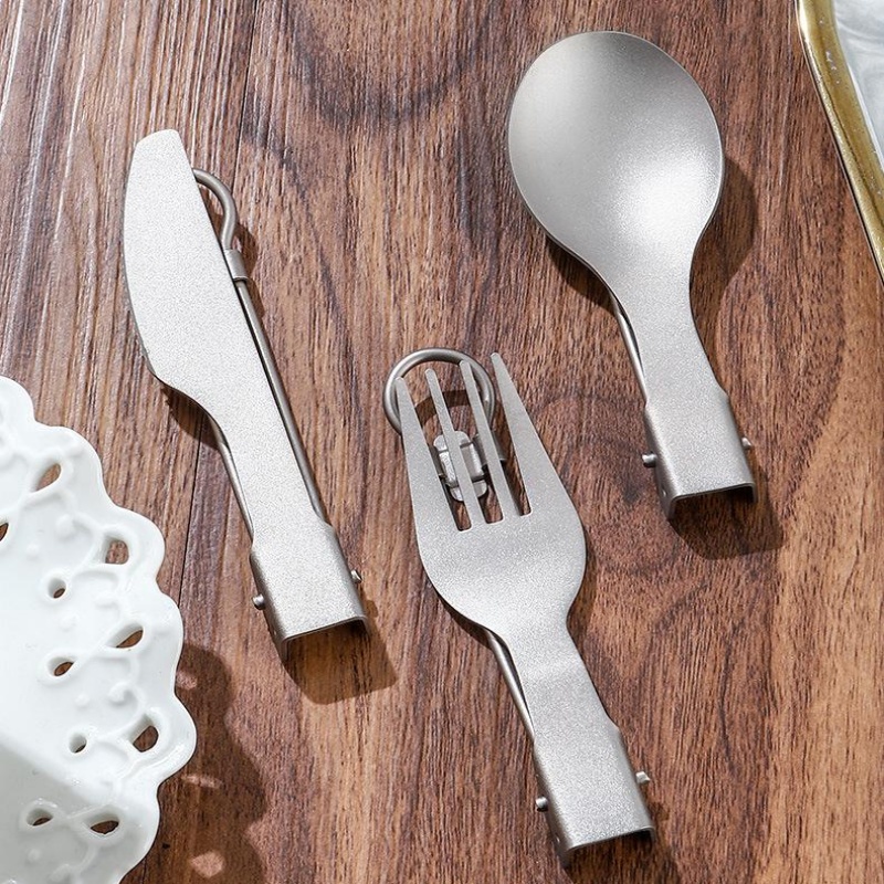 Titanium Foldable Utensil Set  - Camping Cooking And Cutlery Set 评论和价格