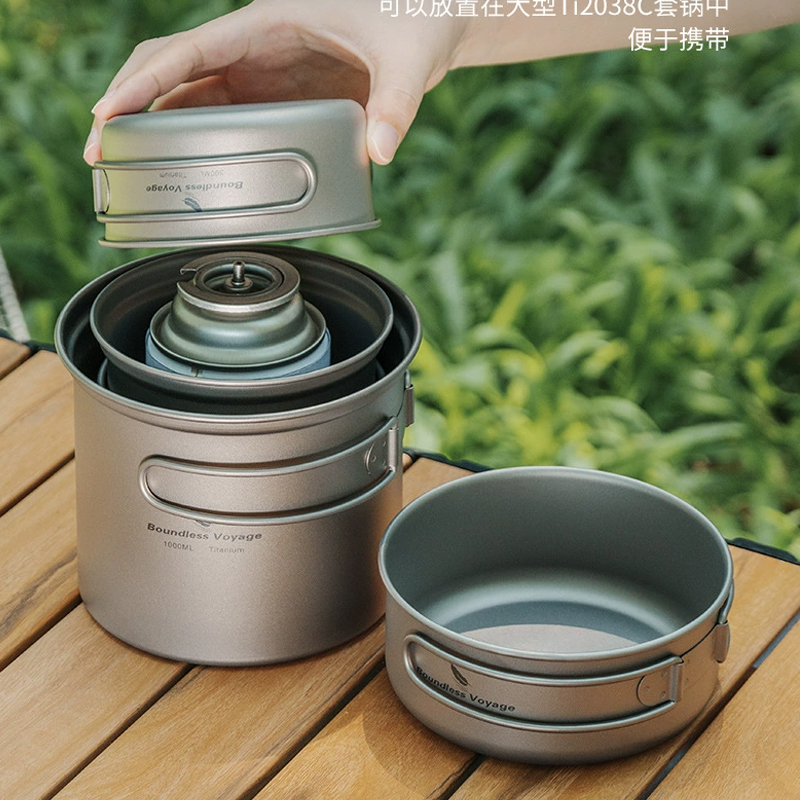 Pure Titanium Folding Boiling  - Camping Cooking Pots And Pans Set 评论和价格