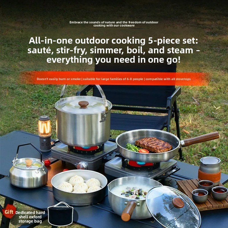 Portable Camping Cookware Set  - Camping Cooking Pots And Pans Set 评论和价格