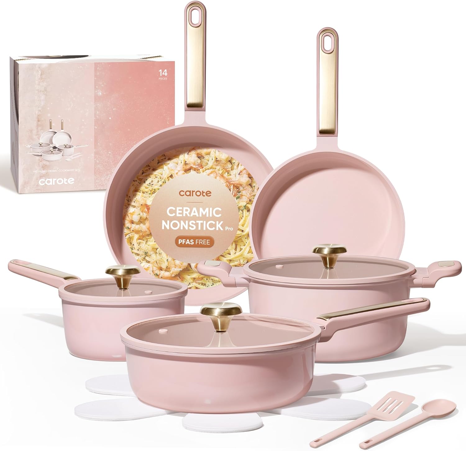Nonstick Ceramic Cookware Set, - Camping Cooking Pots And Pans Set 评论和价格
