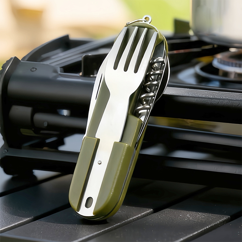 New Stainless Steel 7In1 Campi - Camping Cooking And Cutlery Set 评论和价格