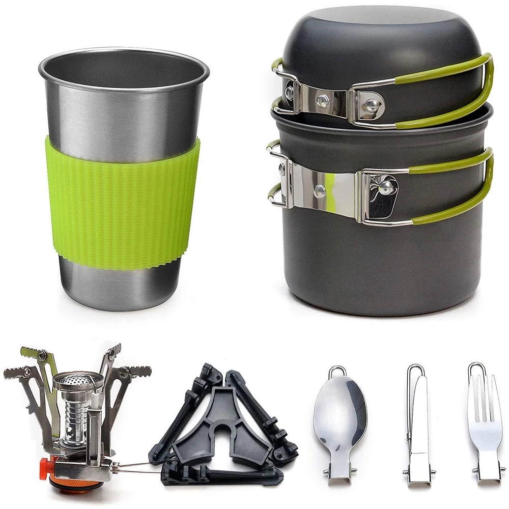 Camping Cookware Kit with Stov - Camping Cooking Fire Pit 评论和价格
