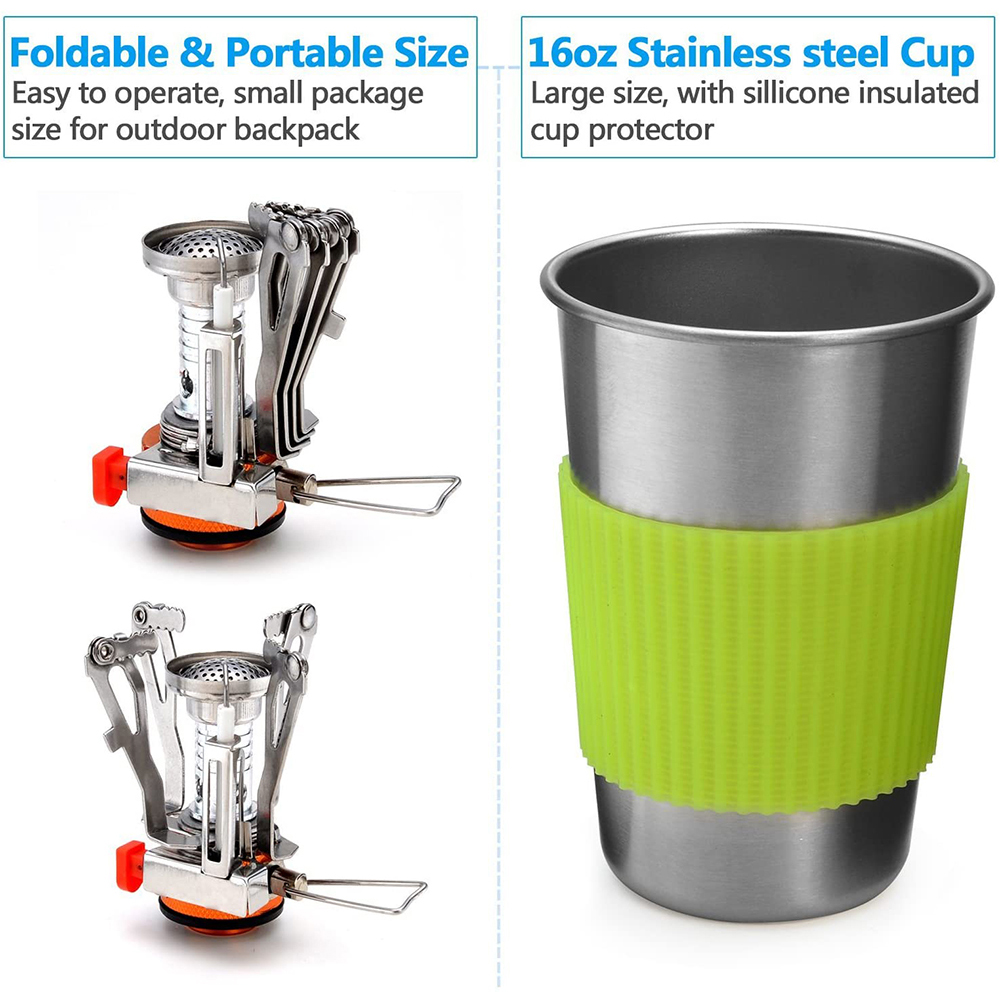 Camping Cookware Kit with Stov - Camping Cooking Fire Pit 评论和价格