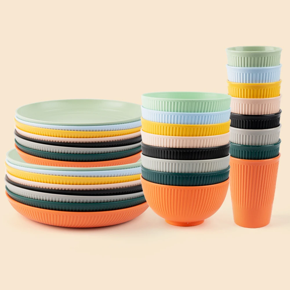 Wheat Straw Cutlery Set 4Pcs/S - Camping Cooking And Eating Set 评论和价格